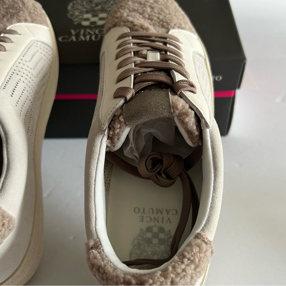 VINCE CAMUTO MYRALYN LEATHER SNEAKERS SCUFFED WHITE SIZE 9.5 NEW IN BOX - Picture 11 of 15
